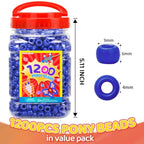Praisebank Pony Beads, 1200pcs 6x9mm, Wholesale Beads, Bracelets Jewelry Making, Arts & Crafts(Dark Blue) - color: DARKBLUE, size: Small Size