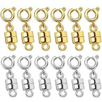 OHINGLT Strong Magnetic Necklace Clasps and Closures,Gold and Silver Plated Jewelry Clasps Converters for Bracelet Necklaces Chain - color: 12Pcs | Gold & Silver