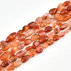 HAAMIIQII Natural Red Carnelian Pebble Stone 5-8mm Small Irregular Freeform Tumbled Loose Gemstone Beads for Jewelry Making Strand 15 Inch (45-50pcs) - color: Red Carnelian