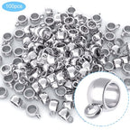 Joez Wonderful Links Bail Beads, Hypoallergenic Alloy Column Spacer Beads - color: 100 Silver