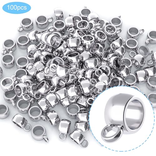 Joez Wonderful Links Bail Beads, Hypoallergenic Alloy Column Spacer Beads - color: 100 Silver