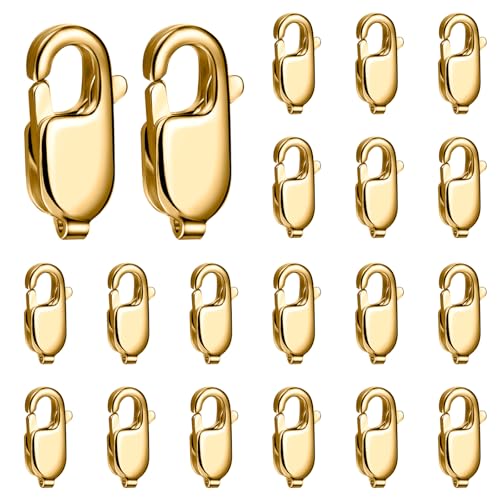 20PCS 11MM Gold Lobster Clasps, 18K PVD Gold Plated 316 Stainless Steel Lobster Claw Clasps Bulk for Necklace Bracelet Jewelry Making DIY Craft - color: Gold Color, size: 11MM