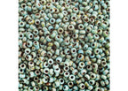Miyuki Japanese Glass Seed Beads 22gms 11/0 in Blue Picasso Opaque Turquoise - color: Blue Picasso