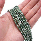 BEADIA Natural African Jade Stone Round Loose Semi Gemstone Beads for Jewelry Making 4MM 38cm/Strand - color: African Jade, size: 4mm