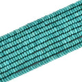180pcs 4x2mm Green Turquoise Disk Rondelle Spacer Natural Stone Semi Precious Gemstone Loose Beads for Jewelry Making 15.5 Inch - color: Green Turquoise