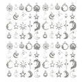 WOCRAFT 60pcs Antique Silver Sun Moon Star Bracelet Charms for Jewelry Making Sets DIY Necklace Bracelet Keychain Crafting Charms Kit Craft Supplies (SN833) - color: Antique Silver, size: Sun Moon Star Charms