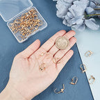 Beebeecraft 1 Box 50Pcs Leverback Earring Findings 18K Gold Plated French Earring Hooks 16x11mm Leaf Pattern Interchangeable Dangle Ear Wire Findings for Jewelry Making - color: 16x11mm Leaf Earring Hooks