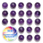 NCB 100pcs Original Natural Stone Beads Gemstone Round Loose Beads 6mm 8mm 10mm (Amethyst, 6mm 100Beads) - color: Amethyst, size: 6mm 100Beads