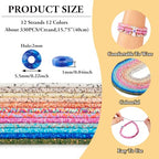 Elecrelive 12 Colors Polymer Clay Bead Strands 5.5mm Flat Round Heishi Disc Loose Spacer Beads Summer Bracelet Kit for Chocker Necklace Earring DIY Crafts - color: Mix 12 Colors