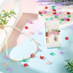 Beadthoven 120Pcs 6 Colors Butterfly Lampwork Beads Gold Sand Tiny Butterfly Shaped Glass Bead Caps Glittery Transparent Crystal Spacers for DIY Bracelet Necklace Earrings Jewelry Making - color: Butterfly Tiny