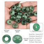 20Pcs Natural Green Aventurine Large Hole Beads, 8x14mm Rondelle Gemstone Spacer Beads 6mm Big Hole for Jewelry Making, Beading Bracelets, Macrame & Hair Braiding - color: Green Aventurine