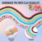 Elecrelive 10 Strands Flower Heishi Beads Kit 6mm Flat Polymer Clay Spacer Beads Colorful Loose Polymer Clay Chips for Bracelet Chocker Necklace Earring DIY Crafts - color: 10 Colors, Flower