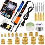 90W Soldering Iron Heat Set Insert Tool, LED Digital Solder Iron Adjustable Temperature(180°C-480°C) with 250Pcs Threaded Inserts Brass Nuts,Soldering Iron Tips,Heat Set Insert Tips,Desoldering Pump - color: 32-in-1 Soldering Iron Kit