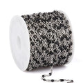 33 Feet Stainless Steel Enamel Chains Bulk, 2mm 304 Stainless Steel Black Enamel Beaded Cable Link Chain Roll Spool for Jewelry Making - color: Stainless Steel Black Beads