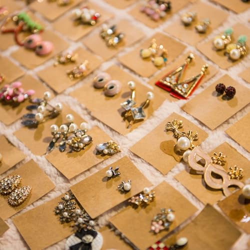 Tondiamo 2400 Pcs Earring Making Kit, Include Bright Gold, Silver and Gold Ear Hooks, 300 Earrings Cards Anti Sensitive Earring Making Tool with Jump Rings and OPP Bags for Repair(Black Card) - color: Black Card