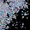 100g Iridescent Glass Tiny Bubble Beads, No Hole Micro Mini Round Clear Water Droplets Beads Bubble Pixie Dust Mixed Sizes for Resin Filler Nail Art Dollhouse Bath Tub - color: 100G