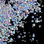 100g Iridescent Glass Tiny Bubble Beads, No Hole Micro Mini Round Clear Water Droplets Beads Bubble Pixie Dust Mixed Sizes for Resin Filler Nail Art Dollhouse Bath Tub - color: 100G
