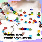 TOAOB 180pcs Assorted Lampwork Beads 8mm Glass Loose Spacer Beads for DIY Crafts Jewelry Making Bracelets Necklaces