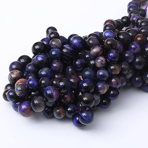 6MM Blue Dream Tiger Eye Round Loose Beads Natural Gem Beads Crystal Energy Stone Beads for Jewelry Making DIY Bracelet Necklace - color: Blue Dream Tiger Eye, size: 6MM