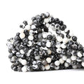 60PCS 6mm Natural Black White Zebra Jasper Gemstone Round Loose Beads Crystal Energy Stone for DIY Jewelry Making 1 Strand 15" - color: Black White Zebra Jasper, size: 6mm