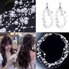 FQTANJU 200 Ft Acrylic Crystal Beads String Roll, 8mm and 3mm Mixed, Party Garland Wedding Centerpieces Bridal Bouquet Crafts Decoration 60M(White) - color: White