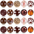 Ferreve 20 Pcs Chunky Bubblegum Beads 20mm Focal Pen Large Rhinestone Pearl Beads for DIY Beadable Pen School Jewelry Making Keychain Craft Making(Brown) - color: Brown
