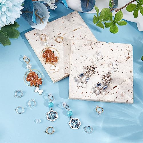 SUNNYCLUE 1 Box 30Pcs Clip on Earring Converters Brass Earrings Components Huggie Hooks with Open Loops Ear Pads Earring Clips for Jewelry Making Non-Pierced Ears DIY Earring Backs & Findings Adult - color: 30pcs 2 Colors Brass Earring Clips
