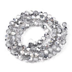 Perlin Czech Bohemian Crystal Glass Beads Faceted Round 4mm 90 Pieces Loose Spacer 1 Strand Beads for DIY Jewelry Earrings Necklace Bracelet Making (Crystal Silver) - color: Silver crystal