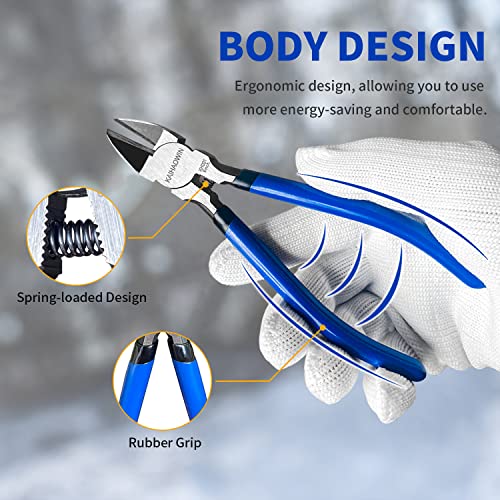 Wire Cutters 10 Pack, KAIHAOWIN 6 inch Dikes Small Wire Cutters Flush Cutters Wire Snips Clippers Diagonal Cutters Side Cutters Cutting Pliers for Crafting - size: 10 pack