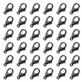 [12MM/ 100PCS] Black Lobster Clasps for Jewelry Making Black Color Plated 304 Stainless Steel Lobster Claw Clasps Bulk for DIY Crafts Jewelry Making - color: 12mm black