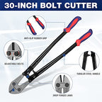 WORKPRO W017007A Bolt Cutter, Bi-Material Handle with Soft Rubber Grip, 30", Chrome Molybdenum Steel Blade - size: 30", style: Bolt Cutter