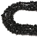 5-8mm Natural Black Tourmaline Gemstone Chips Loose Beads Semi Precious for Jewelry Making DIY Handmade Craft Supplies 1 Strand per Bag Approxi 34" - color: Black Tourmaline Chips