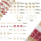 Xylise 6mm/8mm Crackle Glass Beads Bracelet Making Kit Crystal Glass Beads Jewelry Making Kit, Friendship Bracelet kit for DIY Crafts Gifts - color: Two-tone red