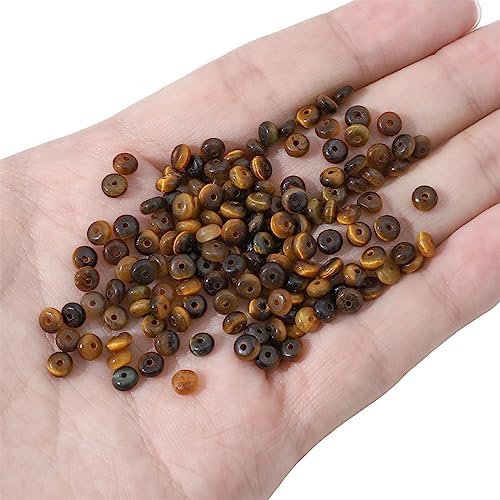 BEADIA Natural Yellow Tiger Eye Disk Stone Beads 4x2mm 160pcs Rondelle Loose Semi Gemstone Beads for Jewelry Making Design - color: Yellow Tiger Eye