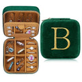 Parima Bridesmaid Gifts Wedding Day - Plush Velvet Bridesmaid Travel Jewelry Case Organizer Jewelry Box Bridal Shower Bride Maid Matron Of Honor Bachelorette Gifts Bride Gifts - Letter B, Green - size: B