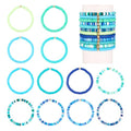 Elecrelive Glass Round Beaded Bracelet Set Clay Beaded Bracelets Stretch Bracelets - color: Blue, Clay
