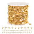SMYHTGLIF 5 Meters Gold Stainless Steel Chain for Jewelry Making Paperclip Cable Craft Jewelry Making Chains Necklace Bracelet Jewelry Chain Findings - color: Gold, size: 3×7.5mm