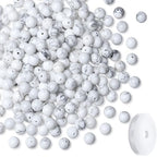 Natural White Howlite Beads 100Pcs 8mm Crystal Beads Loose DIY Round Stone Bead for Bracelet Necklace Earrings Making - color: C-White Howlite, size: 100pcs