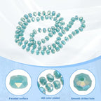 PATIKIL 75 Pcs 8mm OD 5mm Thick Crystal Glass Beads, Rondelle Crystal Beads Faceted Cut Gemstone Strand with Spacer Beads for Craft, Bracelet, Necklace, Turquoise Blue Porcelain - color: Turquoise Blue Porcelain