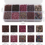 Approx 5000pcs 12/0 Glass Seed Beads for Jewelry Making, 2mm Mix 10 Colors Tube Beads Glass Bugle Beads Waist Beads Kit for Bracelets Necklaces Earrings DIY Supplies (Purple) - color: Purple