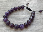 GAF TREASURES Grade A ++ Gemstone Round Bead Adjustable Bracelet 10mm, Genuine Crystal Bead Bracelet, Gift for Men & Women - color: Amethyst