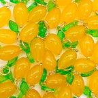 50pcs Glass Pendant Charms - Multicolor Theme Drops for Necklace Craft, Jewelry Making Supplies (Various Styles) - style: Mango