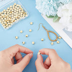 Beebeecraft 100Pcs/Box Evil Eye Spacer Beads 18K Gold Plated Monster Eye Beads Charm 5.5x6mm Loose Jewelry Making Beads for DIY Bracelet Earring Necklace - color: Evil Eye