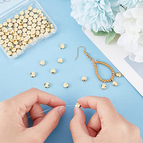 Beebeecraft 100Pcs/Box Evil Eye Spacer Beads 18K Gold Plated Monster Eye Beads Charm 5.5x6mm Loose Jewelry Making Beads for DIY Bracelet Earring Necklace - color: Evil Eye