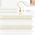 Hypoallergenic Earring Hooks, Ear Wires Fish Hooks, 600 Pcs Gold and Silver Earing Making Supplies Kit with Earring Backs and Jump Rings for DIY Jewelry Making (Gold+Silver) - color: Gold+SIlver