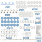 SUNNYCLUE 1 Box DIY 10 Pairs Flower Charms Floral 3D Charms Earring Making Kit Acrylic Flower Dangle Earrings Aqua Blue Calla Lily Charms for Jewelry Making Starters Beginners Adult Women Instruction - color: Diy 10 Pairs White Blue Petals Earrings