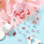 Ipotkitt 100 Pcs 5 Colors Baking Paint Glass Butterfly Charms with Glitter Powder Colorful Crystal Animal Charms for Earrings Bracelets Necklace DIY Craft Jewelry Making - color: 100pcs-Butterfly Charms-12x14x5.5mm