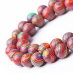 Painted Peacock Turquoise Stone Beads for Jewelry Making DIY Bracelet Necklace Gemstone Round Crystal 1 Strand 15.5inch 60PCS 6MM - color: Painted peacock turquoise, size: 6MM