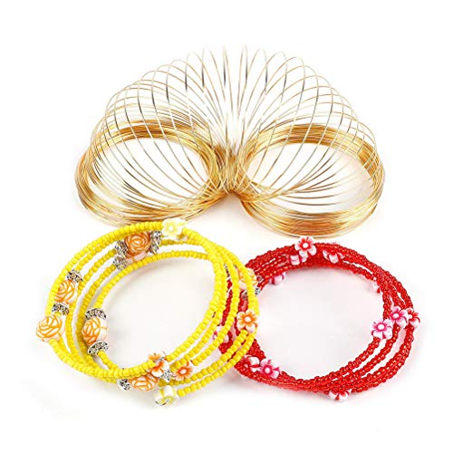 Huwujiu 400 Loops Jewelry Wire Memory Beading Wire Memory Steel Wire Cuff Bangle Bracelet for Art Creation Bracelet Necklace Jewelry Making Dolls and DIY Crafts Making