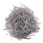 BEADIA Open Eye Pins Platinum Head Pins for DIY Jewelry Making 40mm 200pcs - color: Platinum, size: 40mm